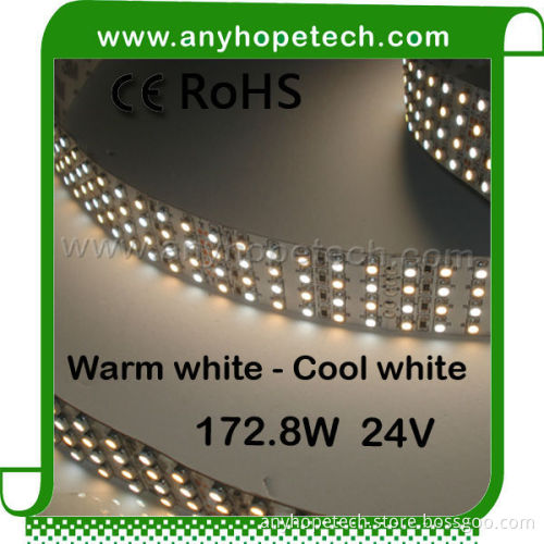 New factory hot selling 360leds quad row bi color 3528smd decor led tape